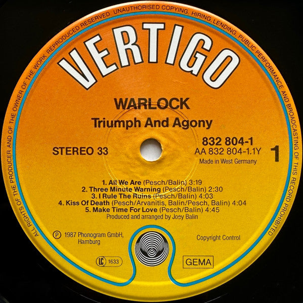 Warlock (2) -Triumph And Agony