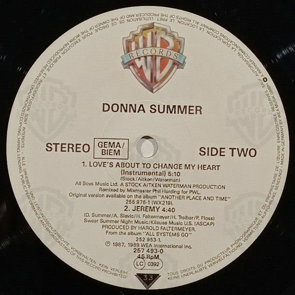 Donna Summer - Love's About To Change My Heart