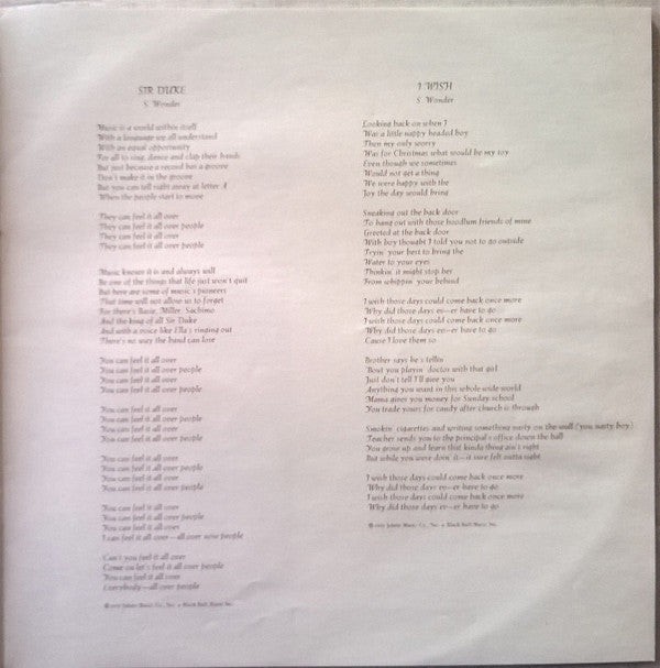 Stevie Wonder - Songs In The Key Of Life