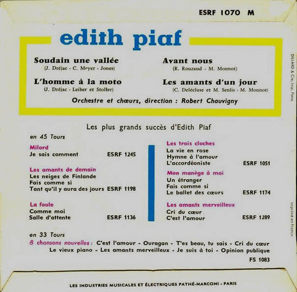 Edith Piaf -Les Amants D'un Jour