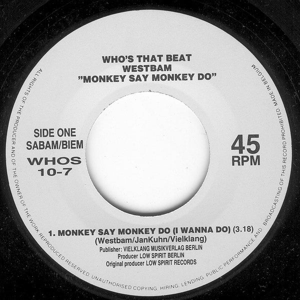 West Bam* -Monkey Say Monkey Do