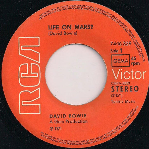 David Bowie -Life On Mars? / The Man Who Sold The World
