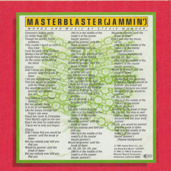 Stevie Wonder -Master Blaster (Jammin')