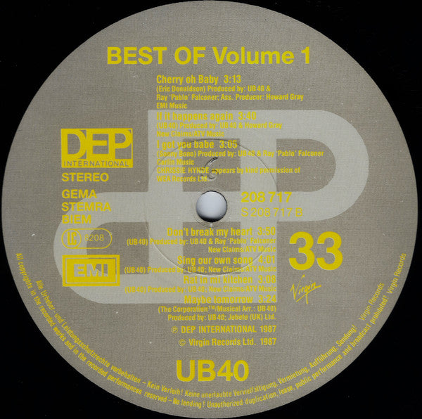 UB40 - The Best Of UB40 - Volume One