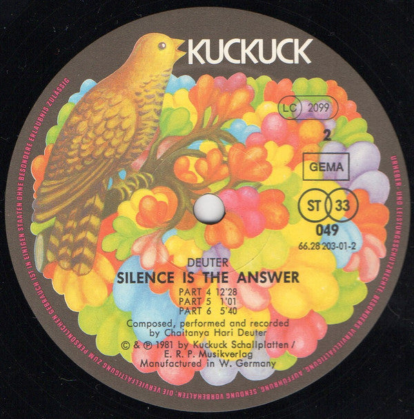 Deuter -Silence Is The Answer / Buddham Sharnam Gachchami