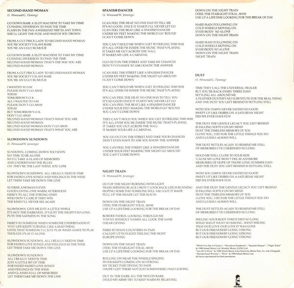 Steve Winwood -Arc Of A Diver
