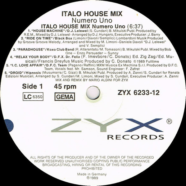 Various -Italo House Mix Numero Uno