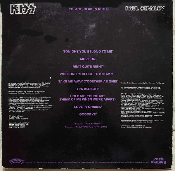 Kiss, Paul Stanley -Paul Stanley