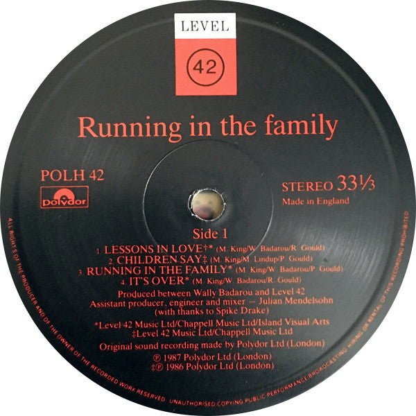 Level 42 -Running In The Family (Platinum Edition)