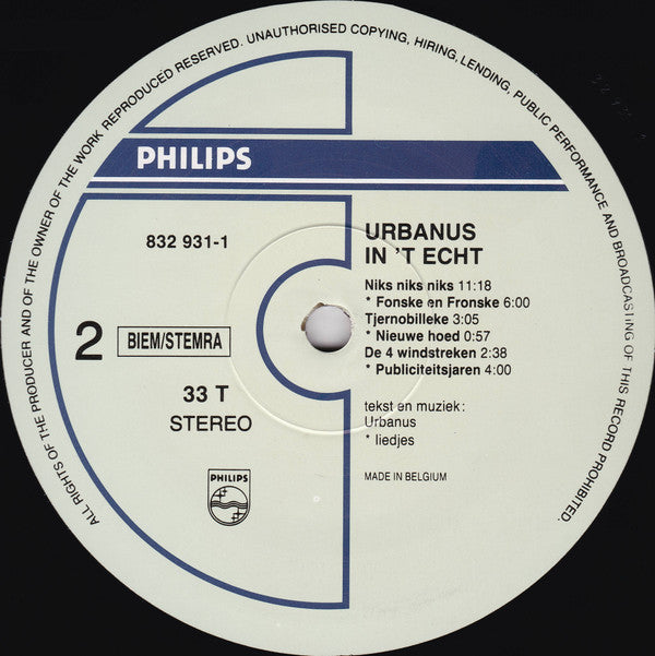 Urbanus - In 't Echt!