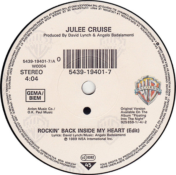 Julee Cruise -Rockin' Back Inside My Heart