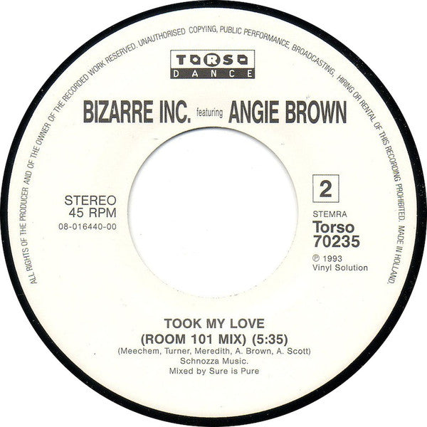 Bizarre Inc Featuring Angie Brown - Took My Love