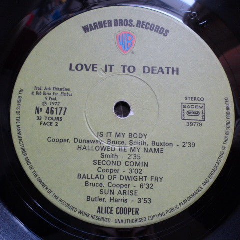 Alice Cooper -Love It To Death