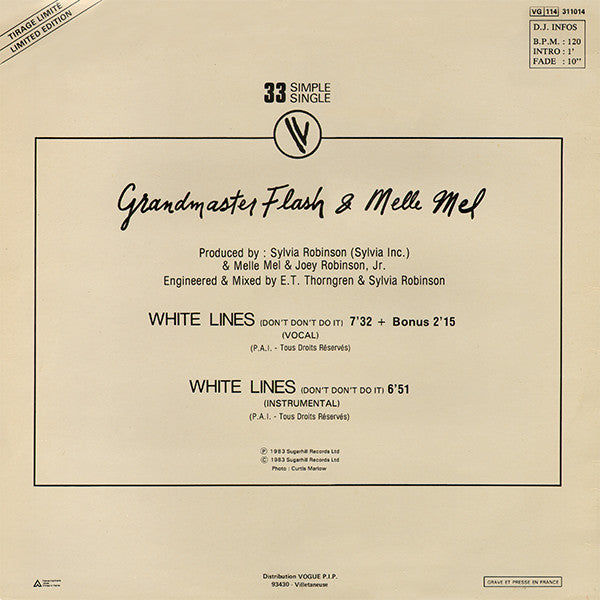 Grandmaster Flash & Melle Mel -White Lines (Don't Don't Do It)