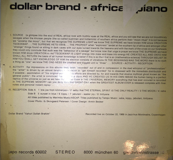 Dollar Brand -African Piano