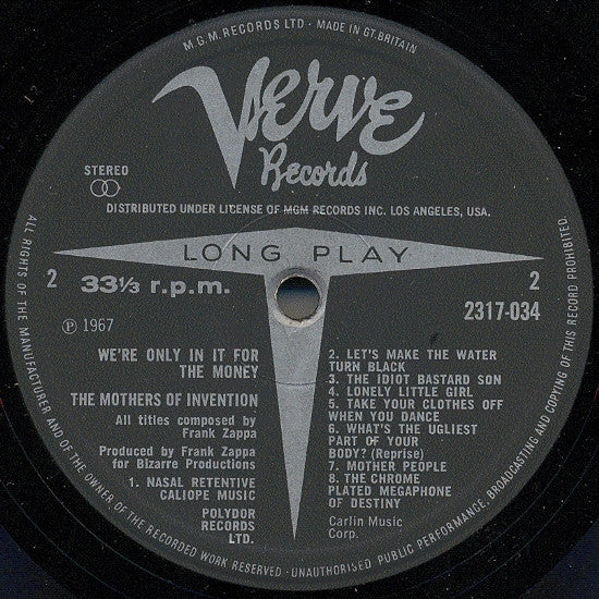 The Mothers Of Invention* -We're Only In It For The Money