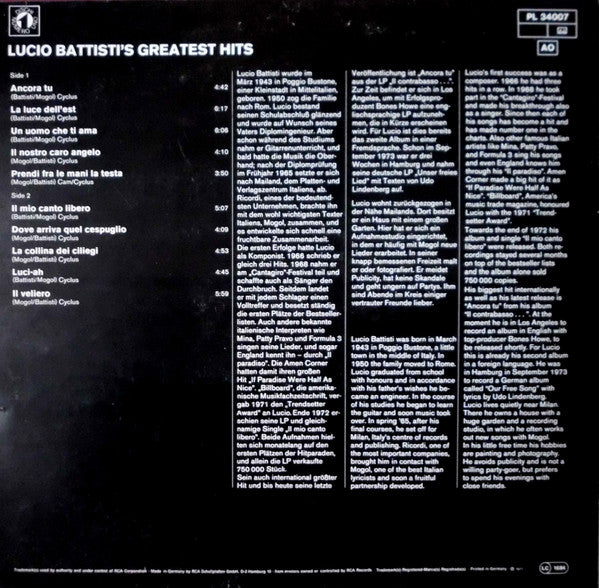 Lucio Battisti -Ancora Tu Greatest Hits