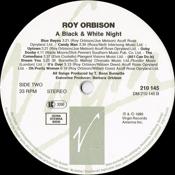Roy Orbison -Roy Orbison And Friends - A Black And White Night Live