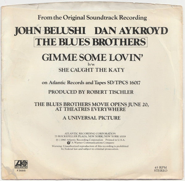 The Blues Brothers -Gimme Some Lovin' b/w She Caught The Katy