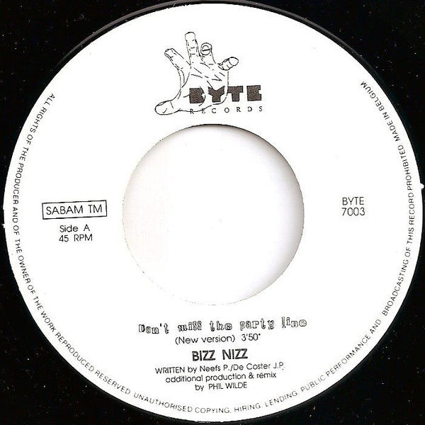 Bizz Nizz -Don't Miss The Party Line (New Versions)