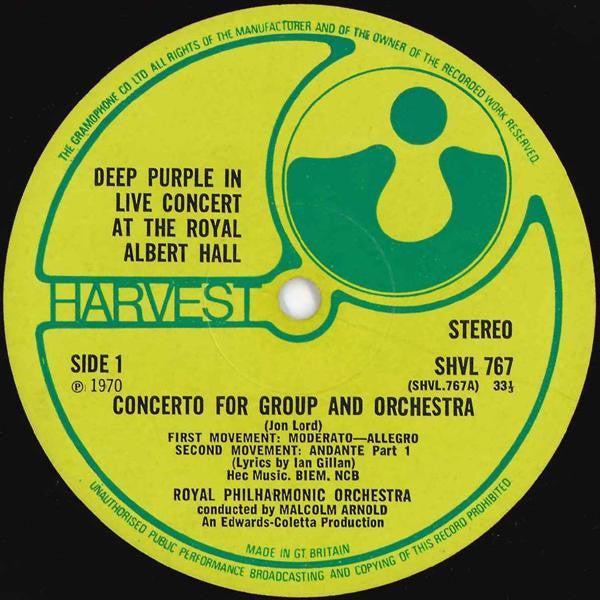 Deep Purple & The Royal Philharmonic Orchestra*, Malcolm Arnold -Concerto For Group And Orchestra