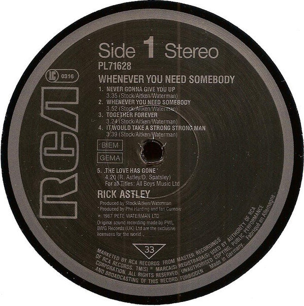 Rick Astley -Whenever You Need Somebody