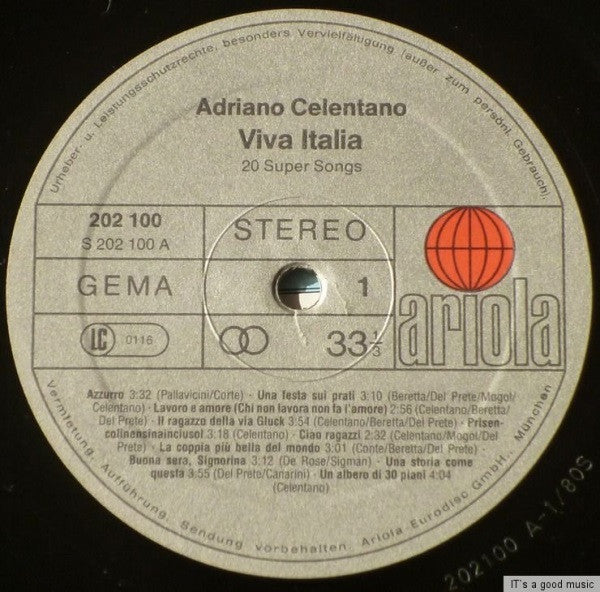 Adriano Celentano -Viva Italia (20 Super Songs)