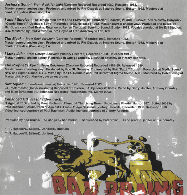 Bad Brains - Banned In D.C.: Bad Brains Greatest Riffs
