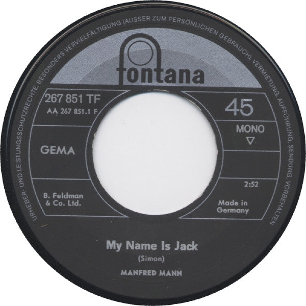 Manfred Mann -My Name Is Jack / There Is A Man