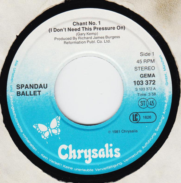 Spandau Ballet -Chant No. 1 (I Don't Need This Pressure On)