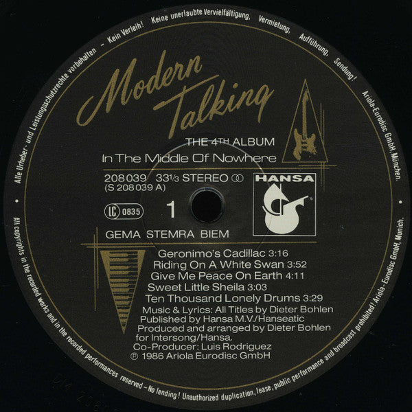 Modern Talking -In The Middle Of Nowhere - The 4th Album