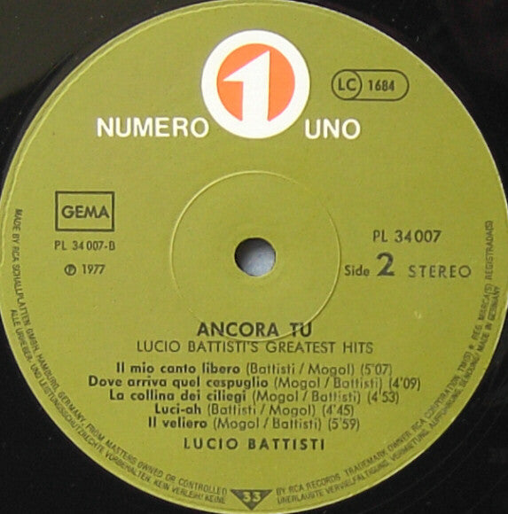 Lucio Battisti -Ancora Tu Greatest Hits