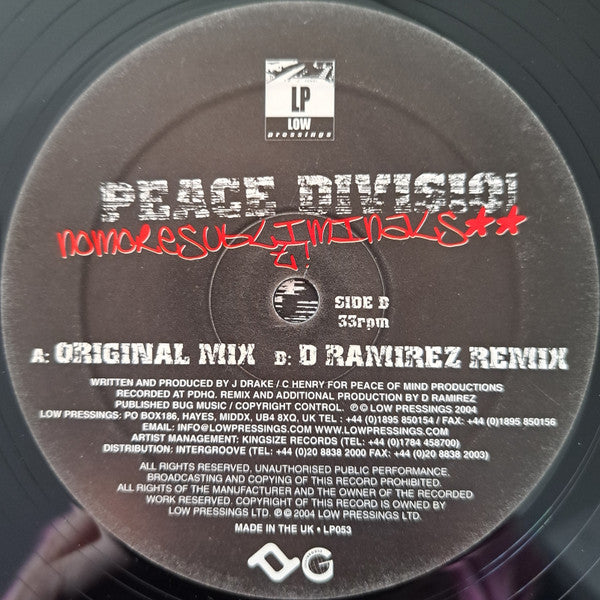 Peace Division -No More Subliminal Shit