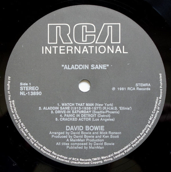David Bowie -Aladdin Sane