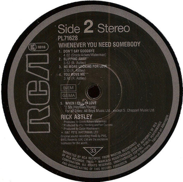Rick Astley -Whenever You Need Somebody