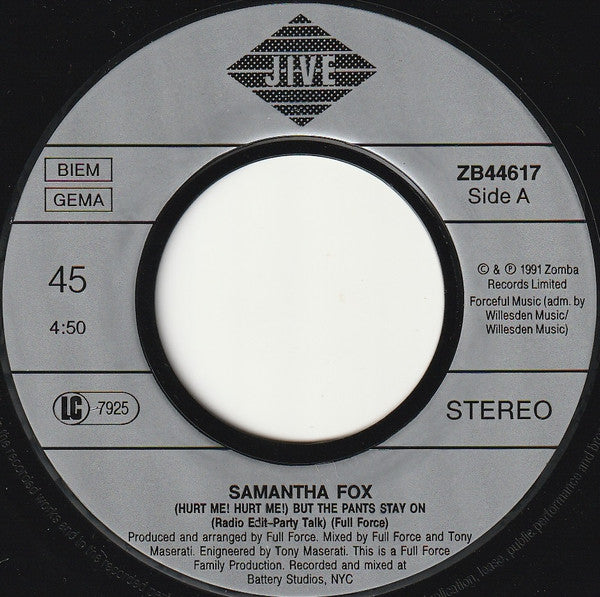 Samantha Fox -(Hurt Me! Hurt Me!) But The Pants Stay On