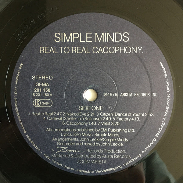 Simple Minds -Real To Real Cacophony