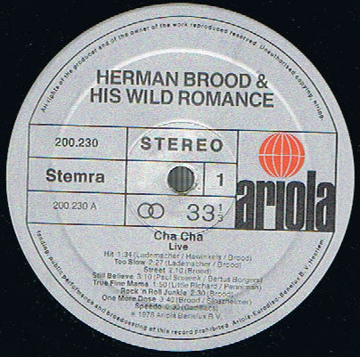 Herman Brood & His Wild Romance -Cha Cha