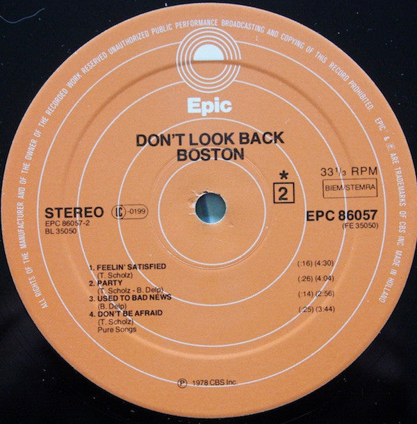 Boston -Don't Look Back