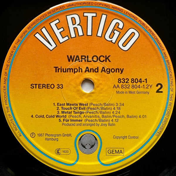 Warlock (2) -Triumph And Agony