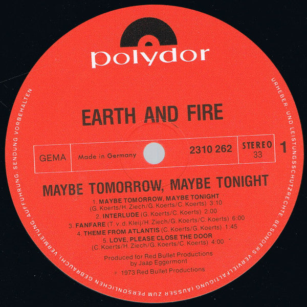 Earth And Fire -Maybe Tomorrow, Maybe Tonight
