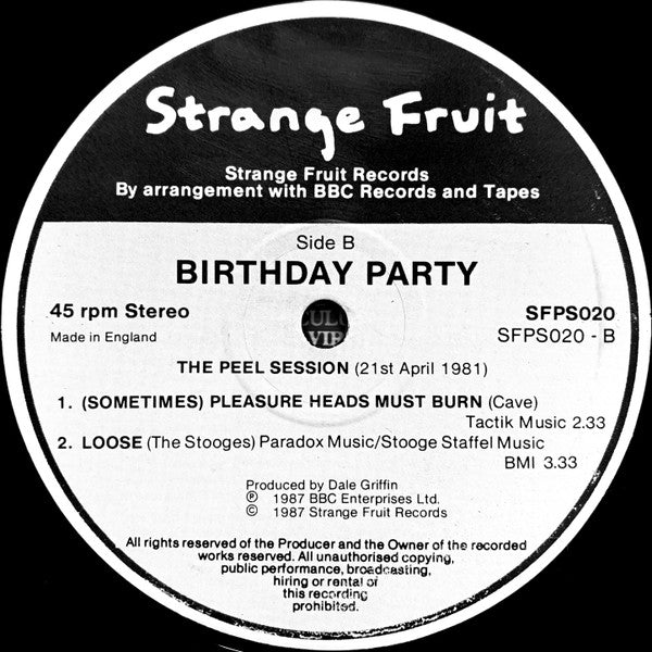 Birthday Party* -The Peel Session (21st April 1981)