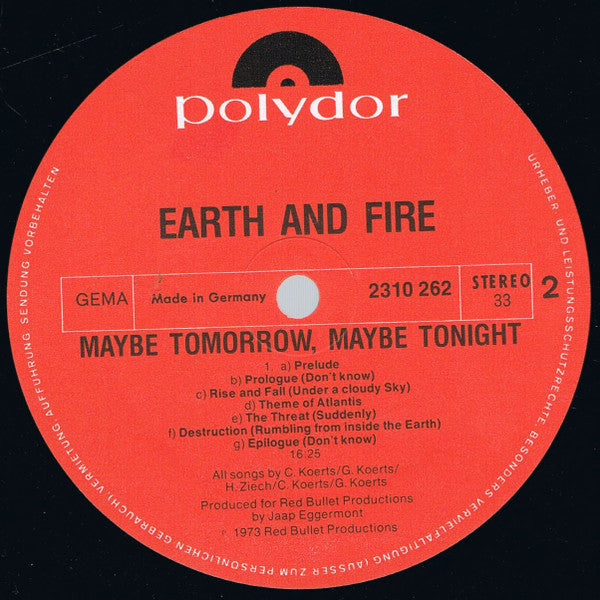 Earth And Fire -Maybe Tomorrow, Maybe Tonight