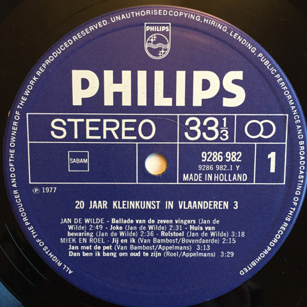 Various -20 Jaar Kleinkunst In Vlaanderen
