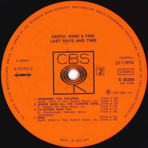 Earth, Wind & Fire -Last Days And Time