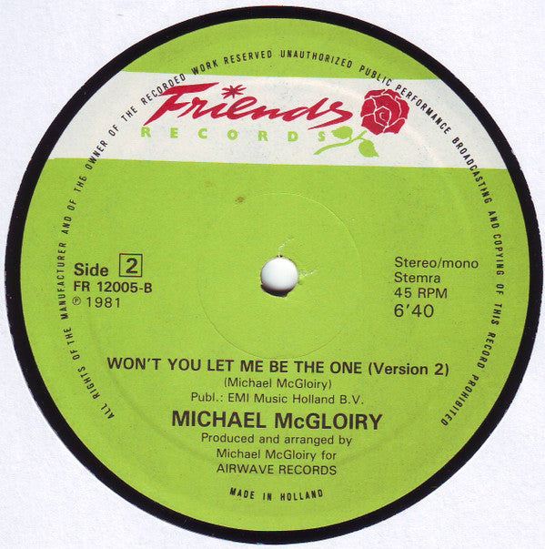 Michael McGloiry -Won't You Let Me Be The One (Version 1) (Special U.S. Disco Mix)