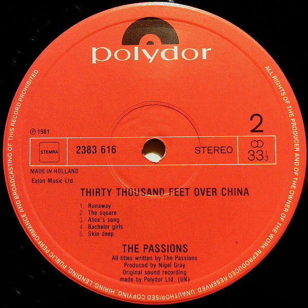 The Passions - Thirty Thousand Feet Over China