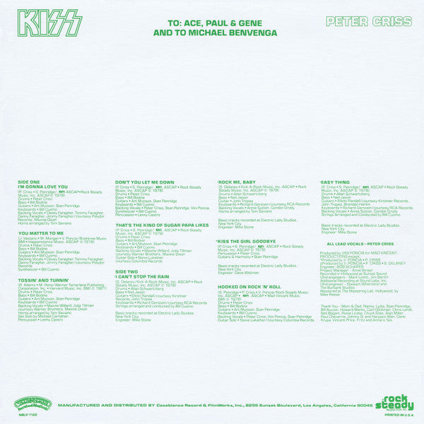 Kiss, Peter Criss -Peter Criss