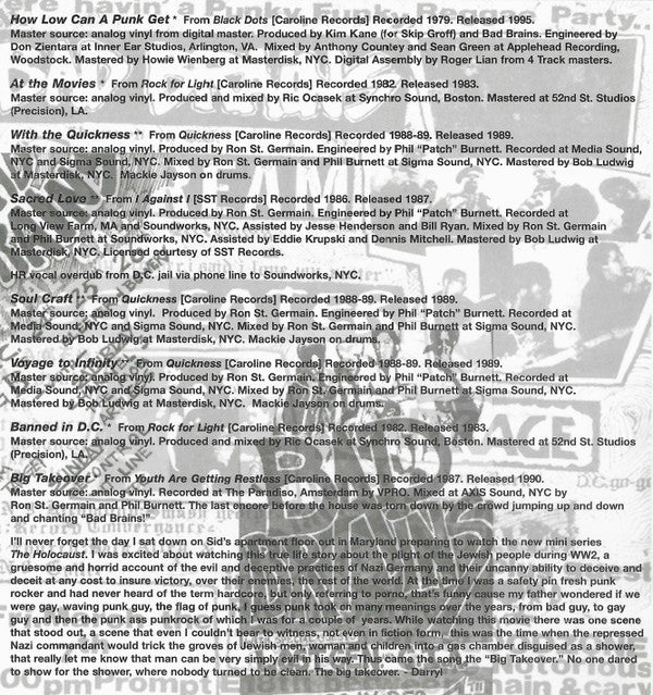 Bad Brains -Banned In D.C.: Bad Brains Greatest Riffs