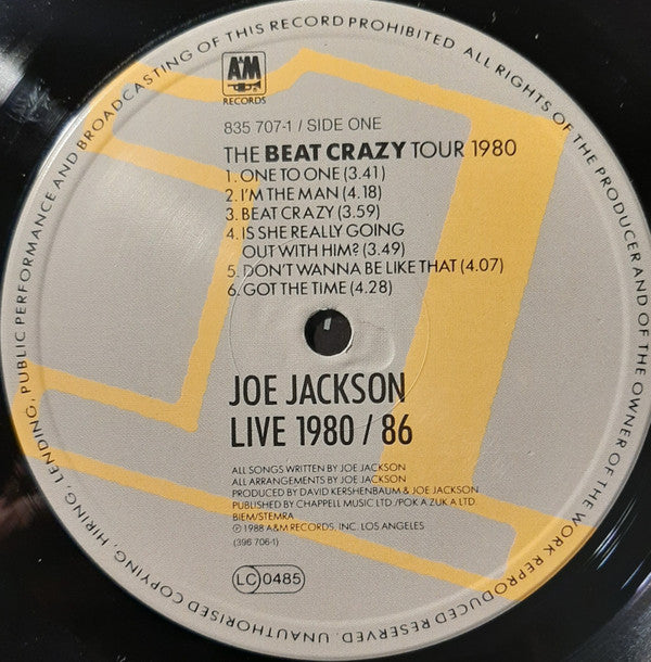 Joe Jackson -Live 1980/86